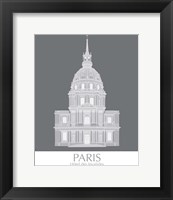 Framed 'Paris Les Invalides Monochrome' border=