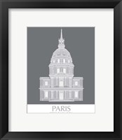 Framed 'Paris Les Invalides Monochrome' border=