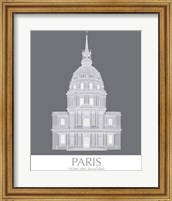 Framed 'Paris Les Invalides Monochrome' border=