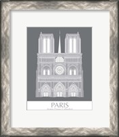 Framed 'Paris Notre Dame Monochrome' border=