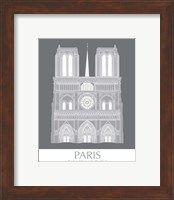 Framed 'Paris Notre Dame Monochrome' border=