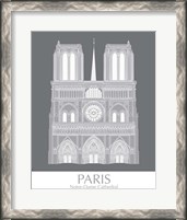 Framed 'Paris Notre Dame Monochrome' border=