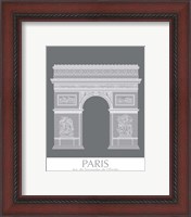 Framed 'Paris Arc De Triomph Monochrome' border=