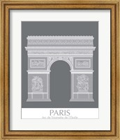 Framed 'Paris Arc De Triomph Monochrome' border=