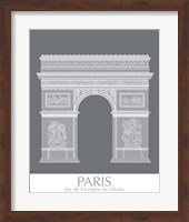 Framed 'Paris Arc De Triomph Monochrome' border=