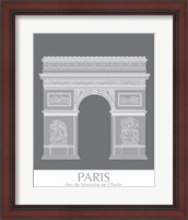 Framed 'Paris Arc De Triomph Monochrome' border=