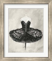 Framed 'Black Ballet Dress I' border=