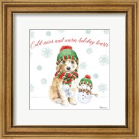 Framed 'Holiday Paws IV' border=