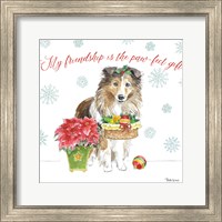 Framed 'Holiday Paws III' border=