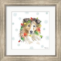 Framed 'Holiday Paws IX' border=