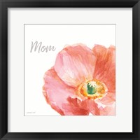 Garden Poppy Flipped on White Crop II Mom Framed Print
