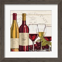 Framed 'Wine Tasting II' border=