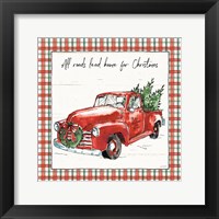 Framed 'Holiday on the Farm VI Plaid' border=