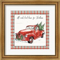 Framed 'Holiday on the Farm VI Plaid' border=