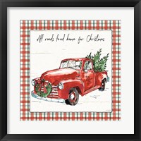 Framed 'Holiday on the Farm VI Plaid' border=