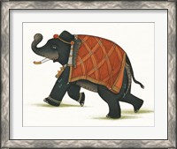 Framed 'India Elephant II Light Crop' border=