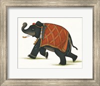 Framed 'India Elephant II Light Crop' border=