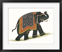 Framed 'India Elephant I Light Crop' border=