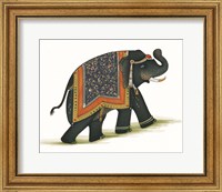 Framed 'India Elephant I Light Crop' border=