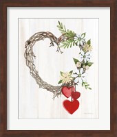 Framed Rustic Valentine Heart Wreath II