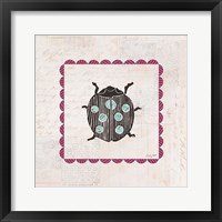 Ladybug Stamp Bright Framed Print