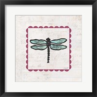 Framed Dragonfly Stamp Bright