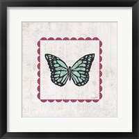 Butterfly Stamp Bright Framed Print