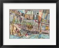 Framed Modern Map of Montreal