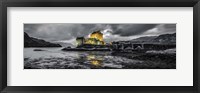 Framed Fairytale Castle Twilight Panorama 3 Black