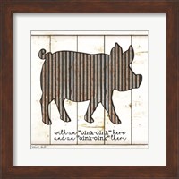 Framed Metal Pig