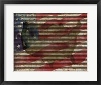 Framed American Flag on Metal