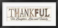 Framed Thankful for Laughter, Love and Family