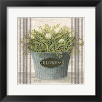 Framed Galvanized Flores