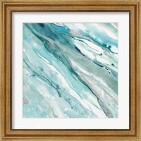 Framed 'Silver Springs II Blue Green' border=