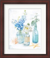 Framed 'Beach Cottage Florals II' border=