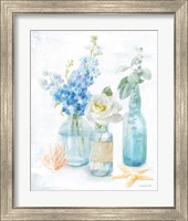 Framed 'Beach Cottage Florals II' border=