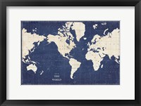 Framed Blueprint World Map