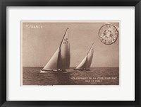 Framed Vintage Sailing I Sepia