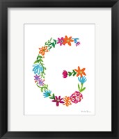 Framed Floral Alphabet Letter VII