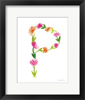 Framed Floral Alphabet Letter XVI