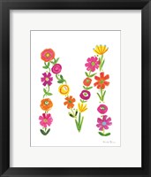 Framed Floral Alphabet Letter XIII