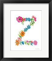 Framed Floral Alphabet Letter XXVI