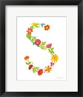 Framed Floral Alphabet Letter XIX