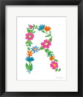 Framed Floral Alphabet Letter XVIII