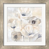 Framed 'Gray Poppy Garden I' border=