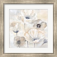 Framed Gray Poppy Garden I