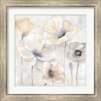 Framed 'Gray Poppy Garden II' border=