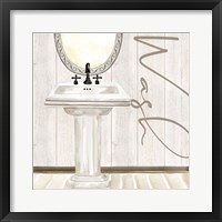 Rustic Bath I Wash Framed Print