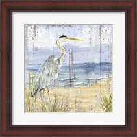 Framed 'Birds of the Coast Rustic I' border=