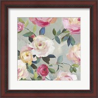 Framed 'Cascade of Roses II' border=